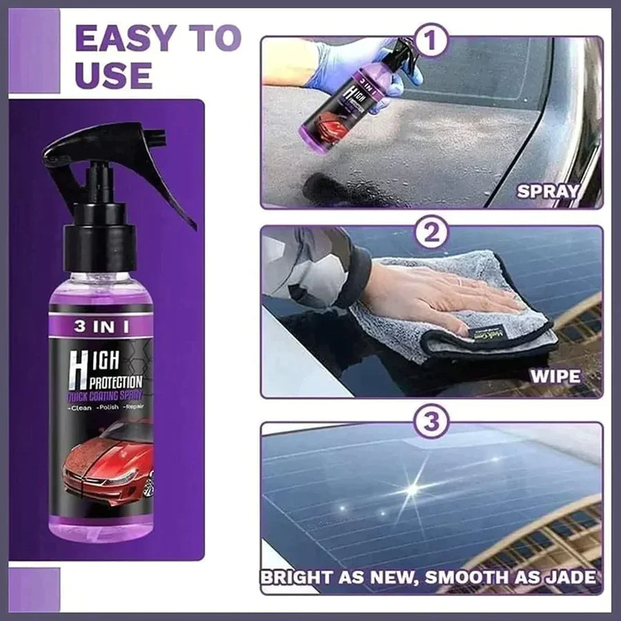 3 in 1 High Protection Quick Car Ceramic Coating Spray - Car Wax Polish Spray [Buy 1 Get 1 FREE]